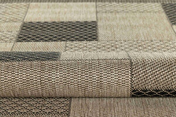 Makro Abra Kusový koberec venkovní Sisal CORDA 1022 1 151 Geometrický šedý Rozměr: 60x200 cm