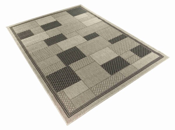 Makro Abra Kusový koberec venkovní Sisal CORDA 1022 1 151 Geometrický šedý Rozměr: 60x200 cm