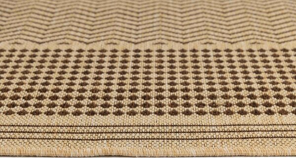 Makro Abra Kusový koberec venkovní Sisal CORDA 1027 1 232 Proužky béžový hnědý Rozměr: 60x200 cm