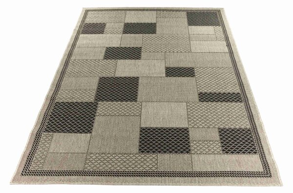 Makro Abra Kusový koberec venkovní Sisal CORDA 1022 1 151 Geometrický šedý Rozměr: 60x200 cm