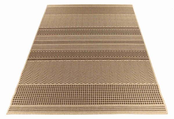 Makro Abra Kusový koberec venkovní Sisal CORDA 1027 1 232 Proužky béžový hnědý Rozměr: 60x200 cm