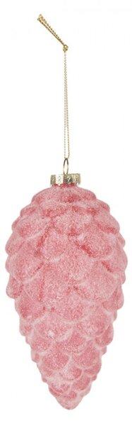 2ks růžová antik skleněná závěsná ozdoba šiška – 7x16 cm