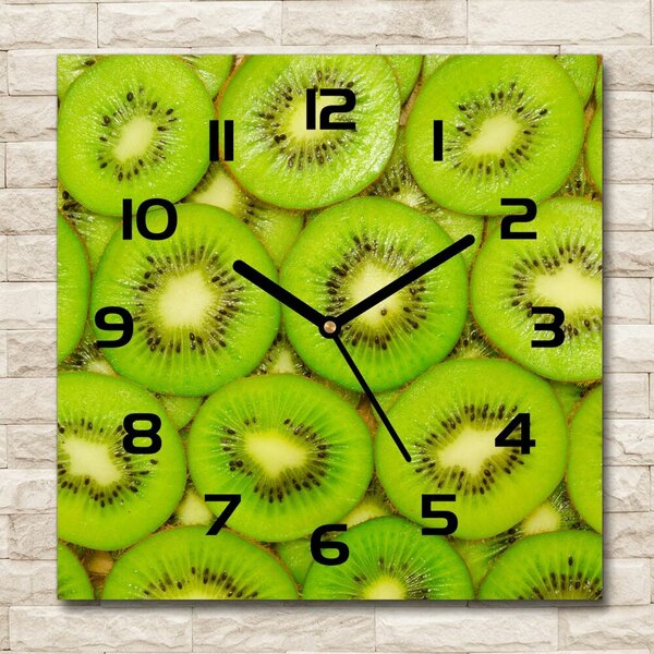 Skleněné nástěnné hodiny čtverec Kiwi pl_zsk_30x30_c-f_73403774