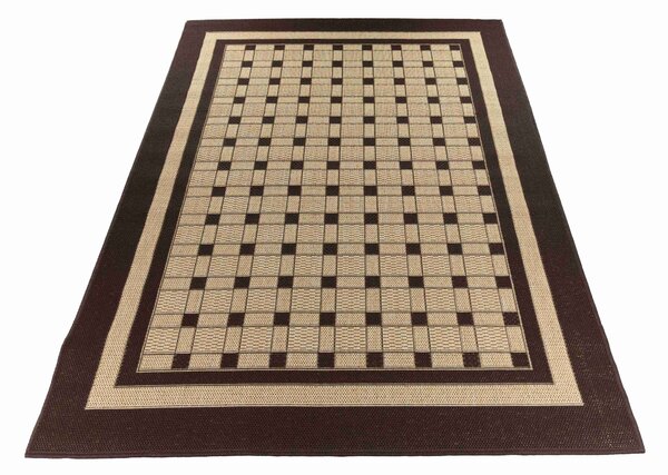 Makro Abra Kusový koberec venkovní Sisal CORDA 1013 1 424 Geometrický béžový hnědý Rozměr: 60x100 cm