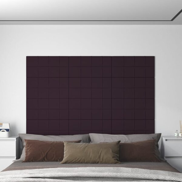 Nástěnné panely 12 ks fialové 60 x 30 cm textil 2,16 m²
