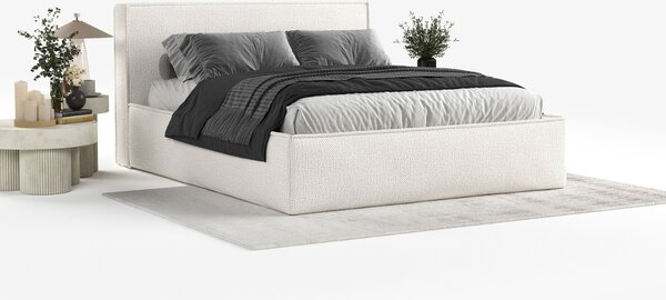 Maison de Rêve Světle béžová čalouněná dvoulůžková postel LOUNGE L 160 x 200 cm s úložným prostorem