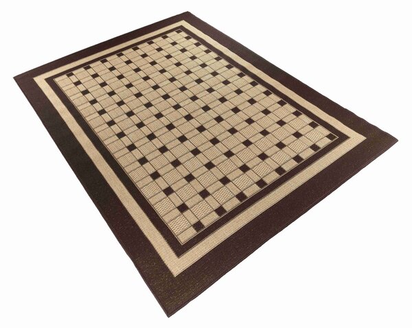 Makro Abra Kusový koberec venkovní Sisal CORDA 1013 1 424 Geometrický béžový hnědý Rozměr: 60x100 cm