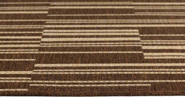 Makro Abra Kusový koberec venkovní Sisal CORDA 1032 1 323 Proužky hnědý béžový Rozměr: 60x200 cm