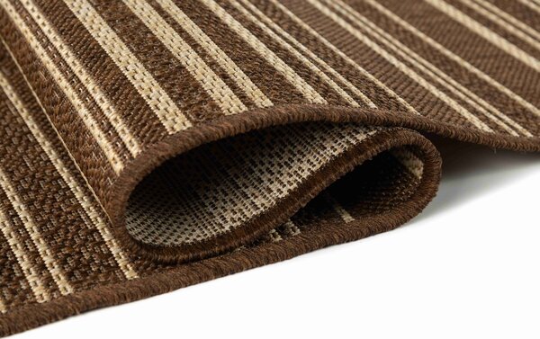 Makro Abra Kusový koberec venkovní Sisal CORDA 1032 1 323 Proužky hnědý béžový Rozměr: 60x200 cm