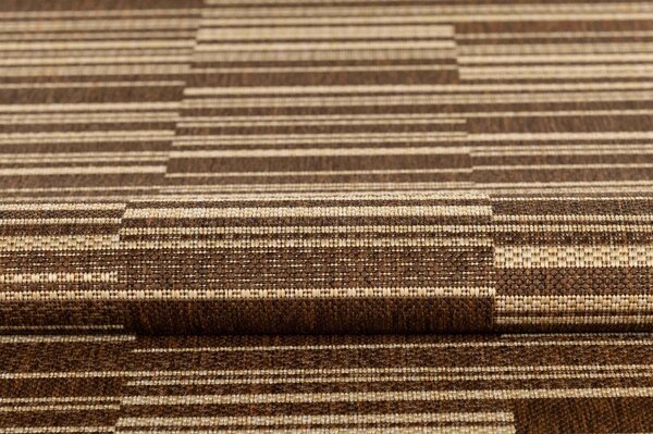Makro Abra Kusový koberec venkovní Sisal CORDA 1032 1 323 Proužky hnědý béžový Rozměr: 60x200 cm
