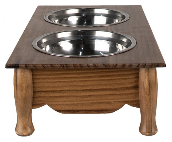 Miska na jídlo pro psa a kočku Hnědá 41x22x12 cm / 2x500 ml – 2x500 ml