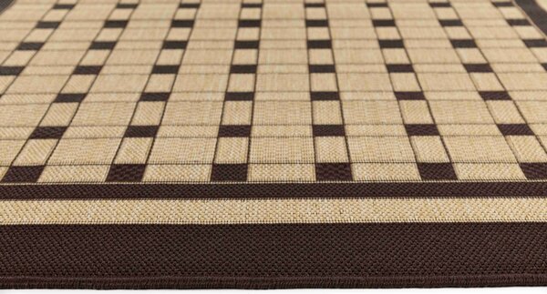 Makro Abra Kusový koberec venkovní Sisal CORDA 1013 1 424 Geometrický béžový hnědý Rozměr: 60x100 cm