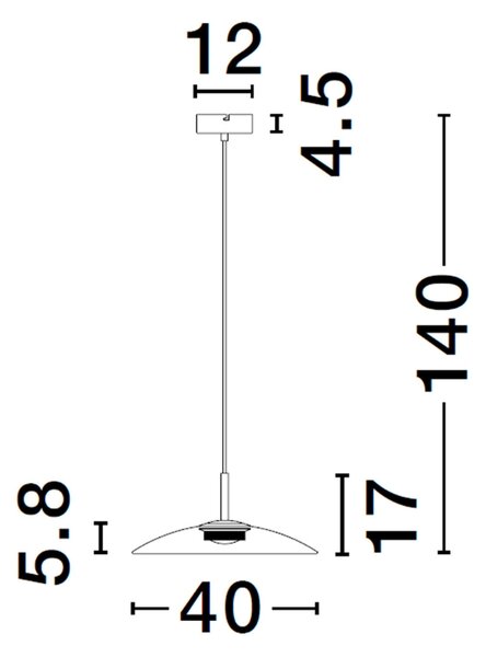 Kouřově šedé skleněné závěsné LED světlo Nova Luce Polifemo 40 cm