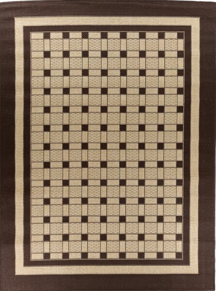 Makro Abra Kusový koberec venkovní Sisal CORDA 1013 1 424 Geometrický béžový hnědý Rozměr: 60x100 cm