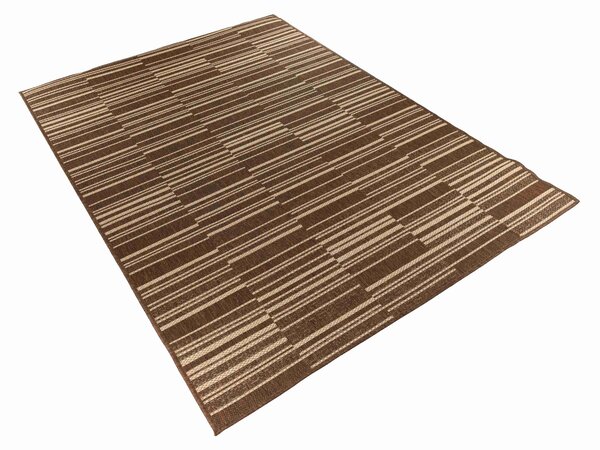 Makro Abra Kusový koberec venkovní Sisal CORDA 1032 1 323 Proužky hnědý béžový Rozměr: 60x200 cm