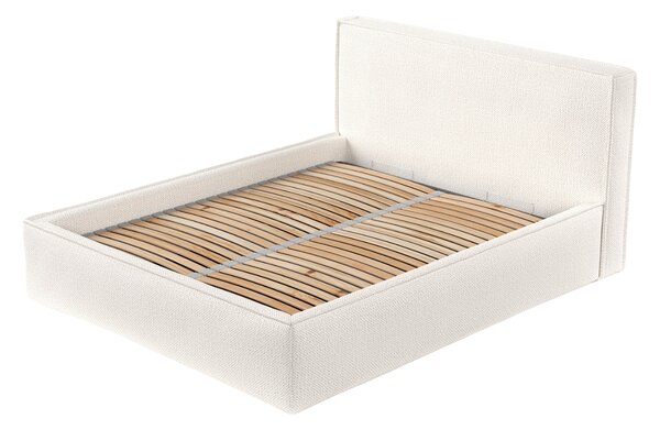 Maison de Rêve Světle béžová čalouněná dvoulůžková postel LOUNGE L 160 x 200 cm s úložným prostorem