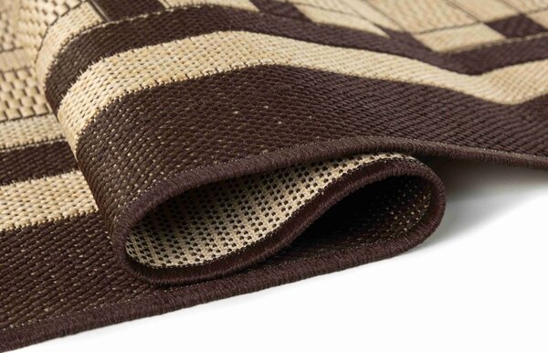 Makro Abra Kusový koberec venkovní Sisal CORDA 1013 1 424 Geometrický béžový hnědý Rozměr: 60x100 cm