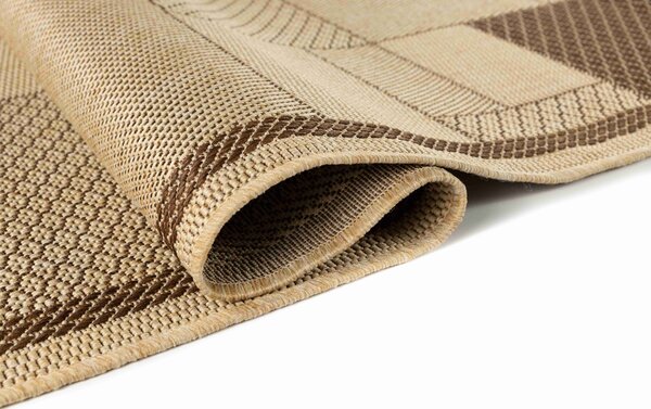 Makro Abra Kusový koberec venkovní Sisal CORDA 1022 1 232 Geometrický béžový hnědý Rozměr: 60x200 cm