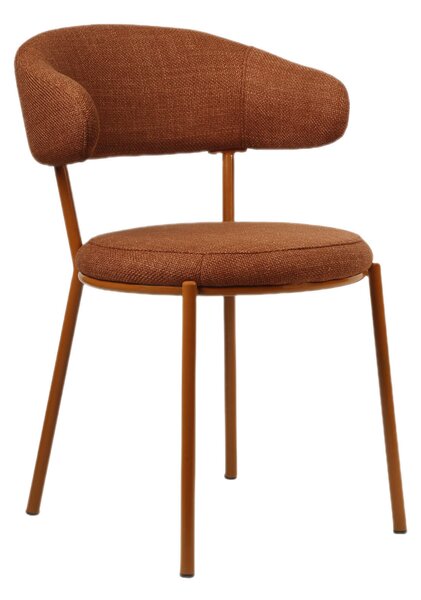 Rebecca Mobili židle Frenj 80,5x47,5x57,5 Polyesterová tkanina Ocel oranžová Moderní SET 2 kusů