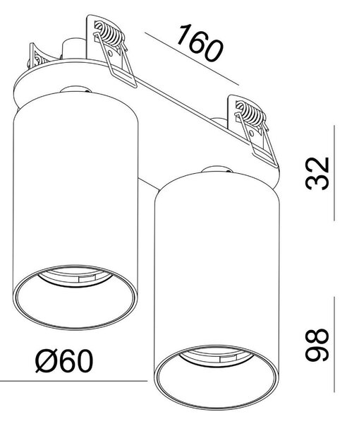 IMPR 565758 Deko-Light vestavné bodové svítidlo Can Tilt kulaté, 2x 7,5 W GU10, černá
