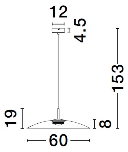 Kouřově šedé skleněné závěsné LED světlo Nova Luce Polifemo 60 cm
