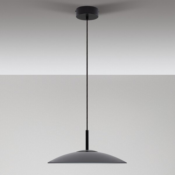 Kouřově šedé skleněné závěsné LED světlo Nova Luce Polifemo 40 cm