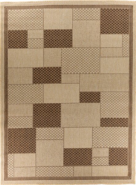 Makro Abra Kusový koberec venkovní Sisal CORDA 1022 1 232 Geometrický béžový hnědý Rozměr: 60x200 cm