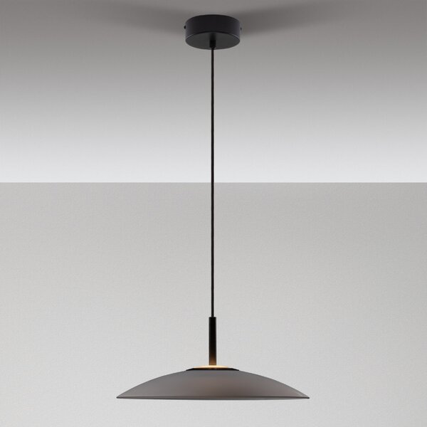 Kouřově šedé skleněné závěsné LED světlo Nova Luce Polifemo 40 cm