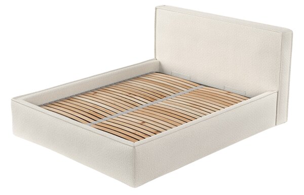 Maison de Rêve Béžová čalouněná dvoulůžková postel LOUNGE L 160 x 200 cm s úložným prostorem