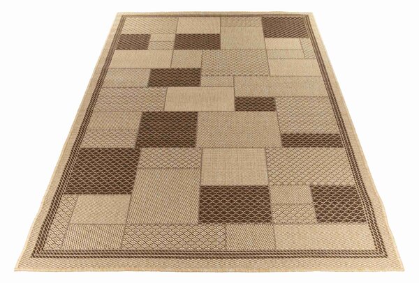 Makro Abra Kusový koberec venkovní Sisal CORDA 1022 1 232 Geometrický béžový hnědý Rozměr: 60x200 cm