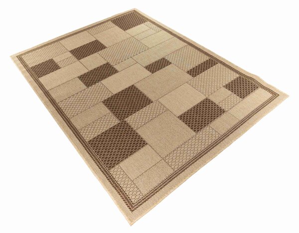 Makro Abra Kusový koberec venkovní Sisal CORDA 1022 1 232 Geometrický béžový hnědý Rozměr: 60x200 cm