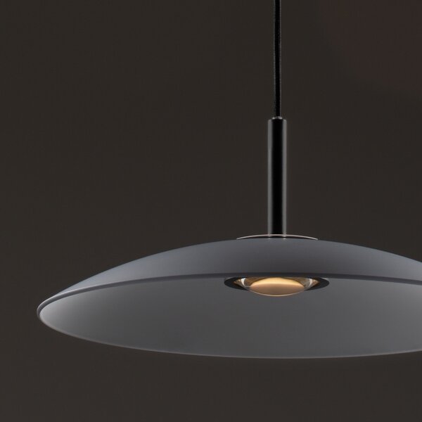 Kouřově šedé skleněné závěsné LED světlo Nova Luce Polifemo 40 cm