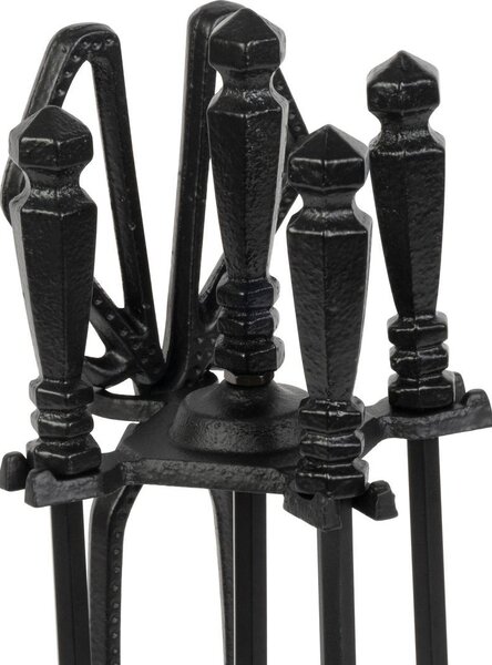 Sada Homefire FT24B, 4-dílná, černá, 60 cm, krbové nářadí