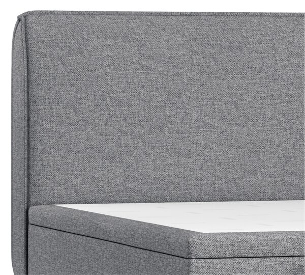 Maison de Rêve Šedá čalouněná dvoulůžková postel NOHO 160 x 200 cm s úložným prostorem