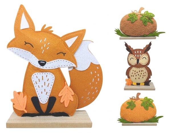Podzimní dekorace na podstavci PUMPKIE 18 cm, hnědá