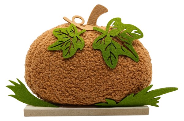 Podzimní dekorace na podstavci PUMPKIE 18 cm, hnědá
