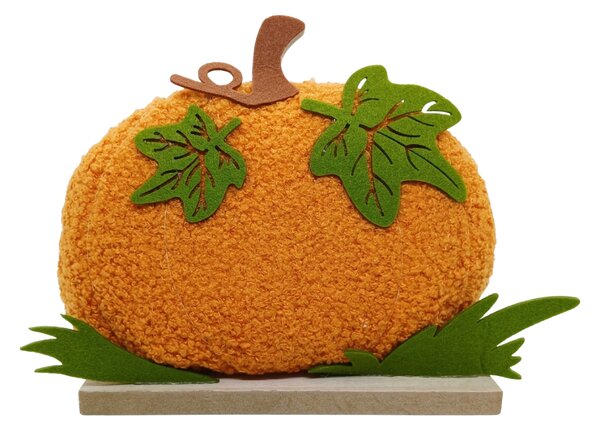 Podzimní dekorace na podstavci PUMPKIE 18 cm, oranžová