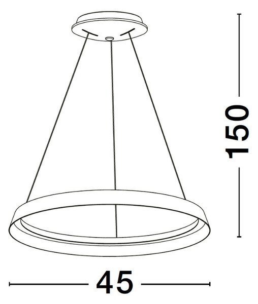 Bílé kovové závěsné LED světlo Nova Luce Ormi 45 cm