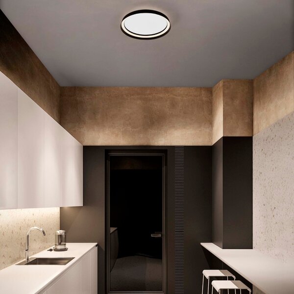 Černé kovové stropní LED světlo Nova Luce Ormi 45 cm