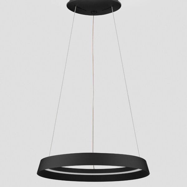 Černé kovové závěsné LED světlo Nova Luce Ormi 45 cm