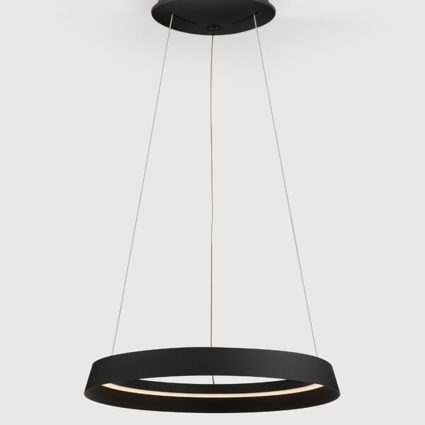 Černé kovové závěsné LED světlo Nova Luce Ormi 45 cm