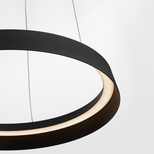 Černé kovové závěsné LED světlo Nova Luce Ormi 45 cm