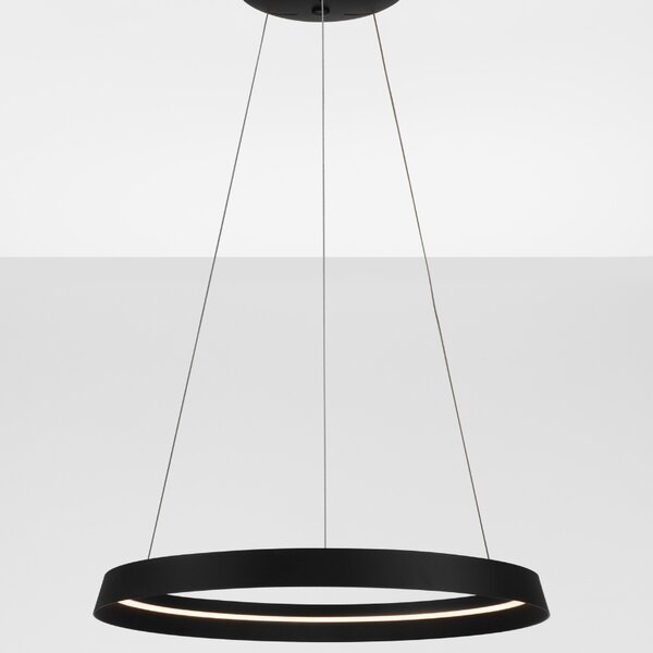 Černé kovové závěsné LED světlo Nova Luce Ormi 60 cm