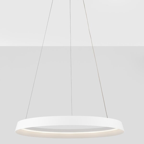 Bílé kovové závěsné LED světlo Nova Luce Ormi 60 cm
