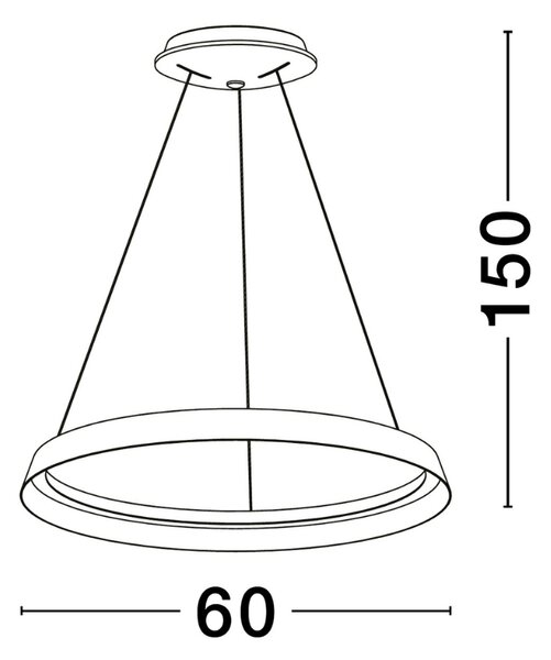 Hnědé kovové závěsné LED světlo Nova Luce Ormi 60 cm