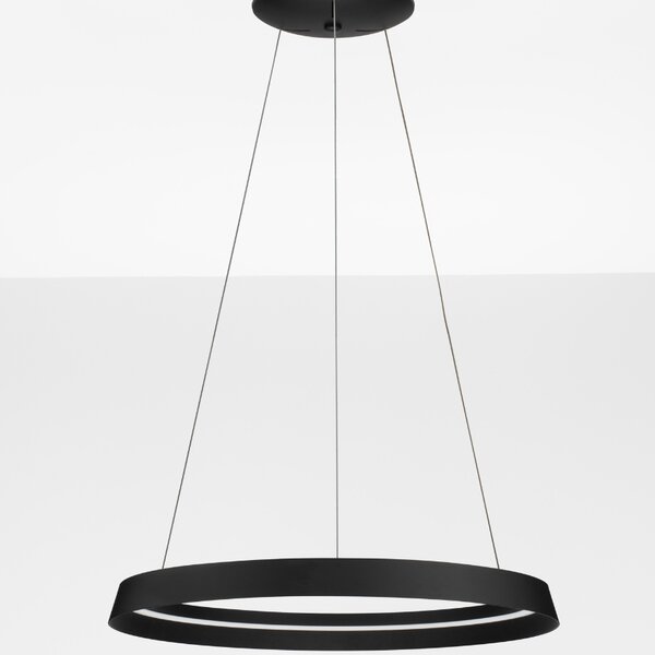 Černé kovové závěsné LED světlo Nova Luce Ormi 60 cm