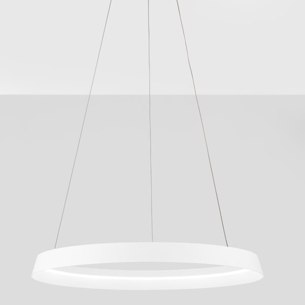 Bílé kovové závěsné LED světlo Nova Luce Ormi 60 cm