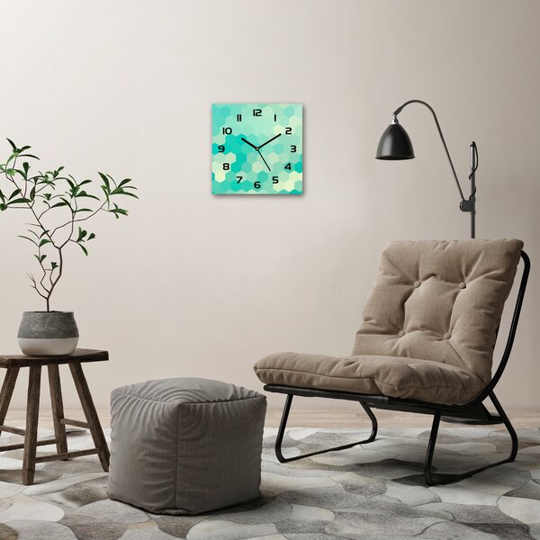 Skleněné hodiny na stěnu Geometrické pozadí pl_zsk_30x30_c-f_79451289