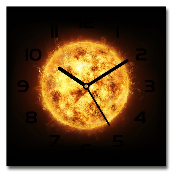 Skleněné nástěnné hodiny čtverec Slunce pl_zsk_30x30_c-f_80685077