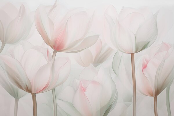 Fototapety Jemné tulipány v pastelových barvách, Fototapety květiny, w03442v1 : uwalls.cz